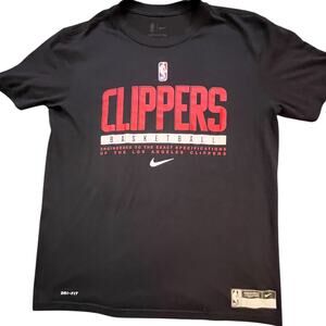 Los Angeles Clippers Shirt Mens Large Black NBA Basketball Dri Fit Nike Tee